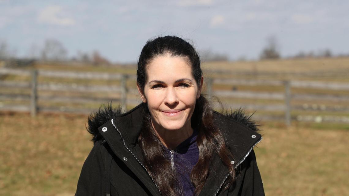 Portrait of Rebecca Rigney on February 13, 2024, who’s facing a crossroad decision on how to address Lockheed Martine’s proposal to purchase her family farm in Paris, KY.