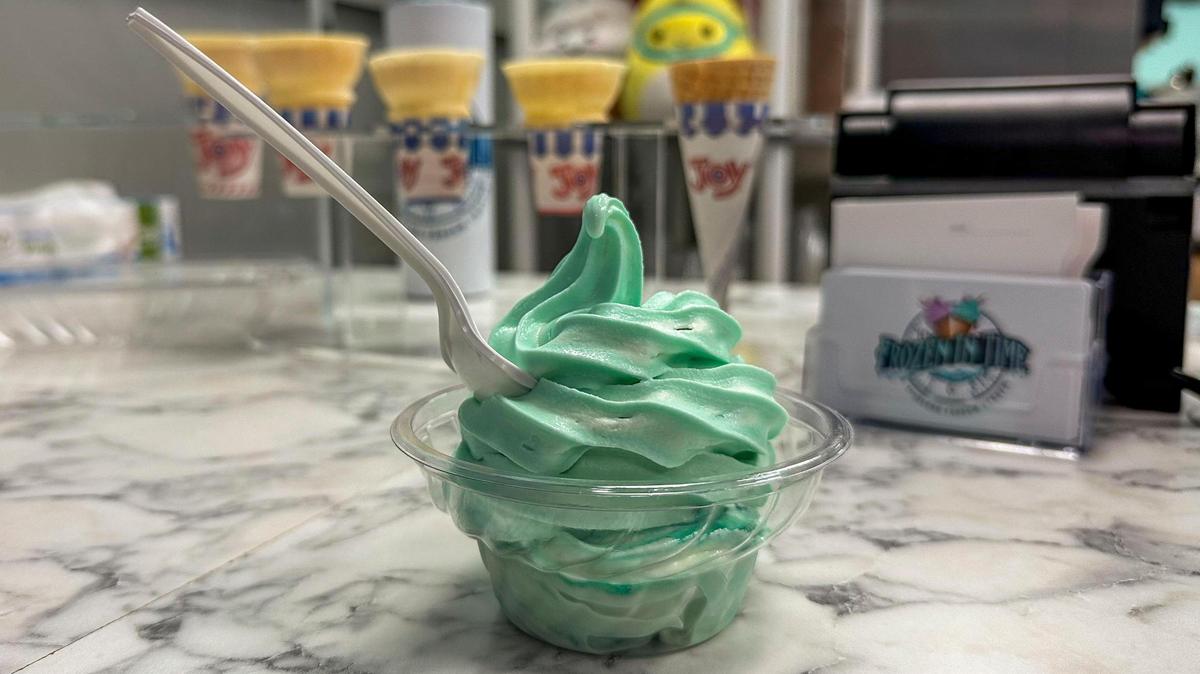 Soft serve ice cream at Frozen in Time ice cream shop in the Brannon Crossing shopping center, August 27, 2023 in Nicholasville, Ky. The local shop said they will close at the end of the month.