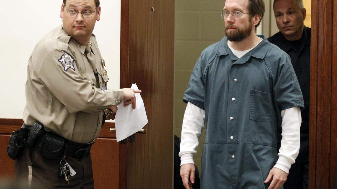 Wearing a jail jumpsuit, Donald Southworth  entered Fayette Circuit Court for Friday's  hearing. He is charged with murder in the beating death of his wife, Umi Southworth, last year.