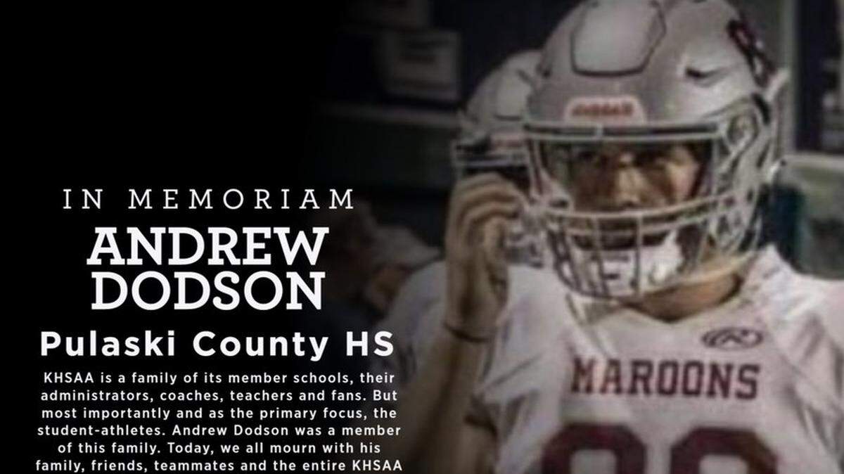 The Kentucky High School Athletic Association honored Andrew Dodson on social media.