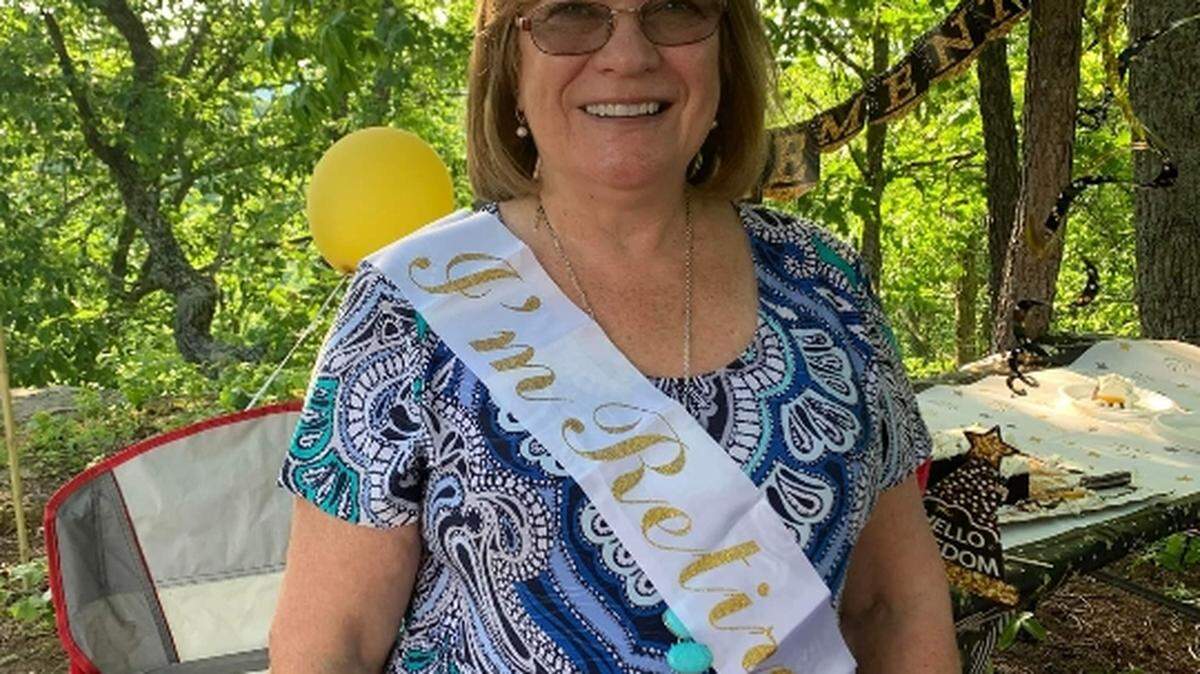 Brenda Walker at her retirement party earlier this year.