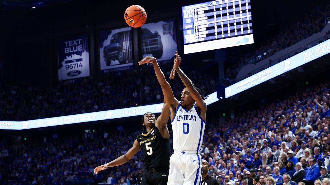Shot charts from No. 15 Kentucky basketball’s 93-77 win over Vanderbilt
