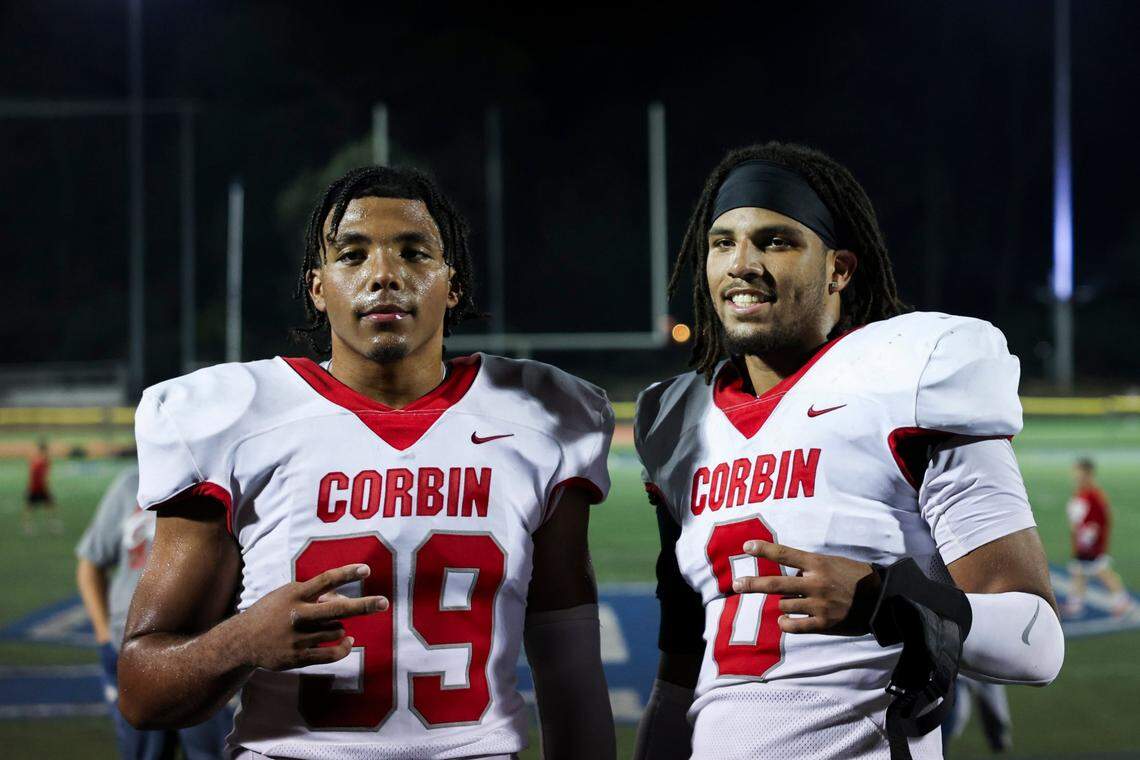 Twin brothers and former Corbin Redhounds stars Jerod Smith (99) and Jacob Smith (0) are only two of five Kentucky Wildcats recruits in the class of 2024 whose last names are Smith.