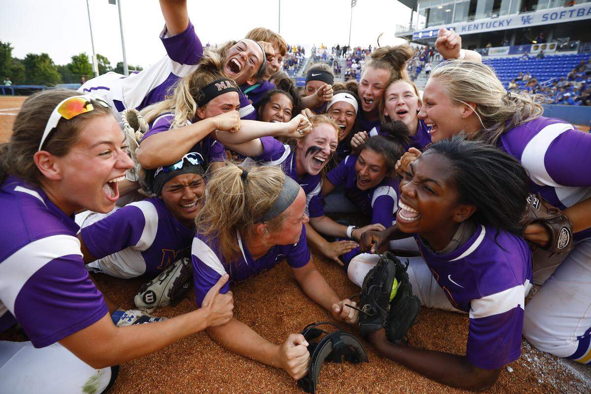 Male celebrates after defeating Warren East 6-1 in the KHSAA State Softball Tournament championship at John Cropp Stadium Saturday, June 15, 2019. 