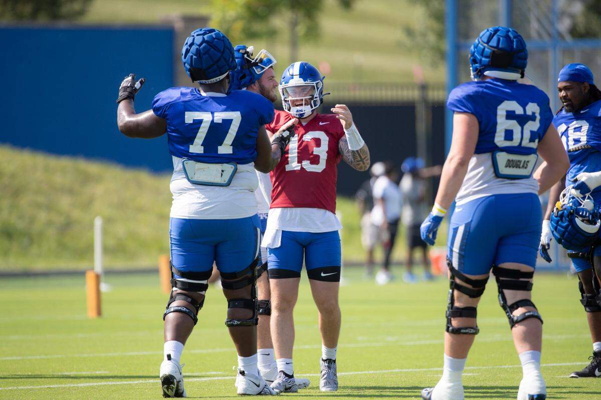 “Devin is a very natural leader,” Coach Mark Stoops says. “He doesn’t overdo it. He still wants to work and take care of his own backyard, ultimately finding his voice and finding that leadership role to whatever level it goes to. It will happen authentically in time.”