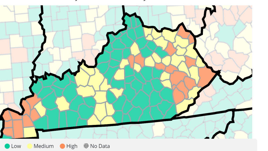 ‘It is not time to stop talking about COVID.’ These 22 KY counties at high community level