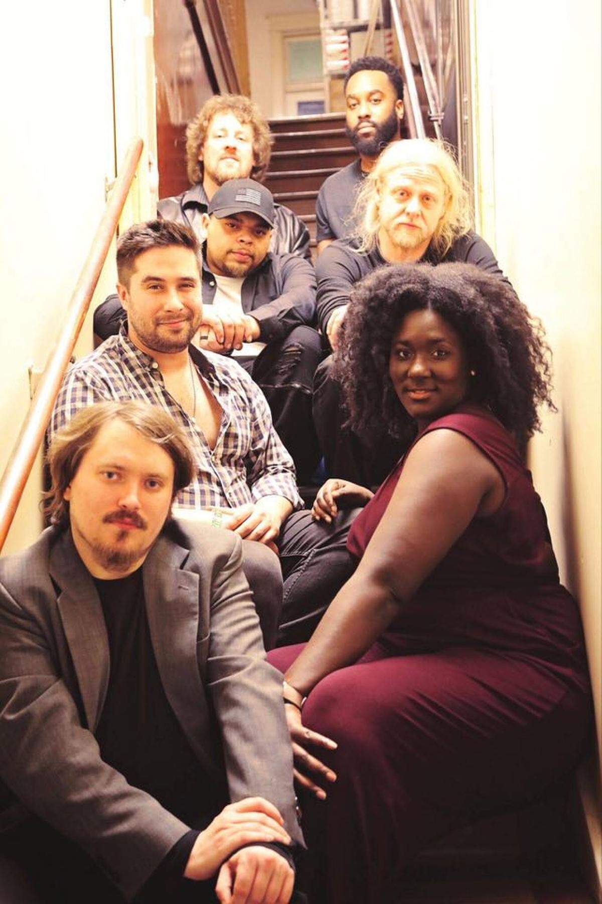 From top, left to right, members of Joslyn and the Sweet Compression, Marty Charters (guitar) Steve Holloman (keyboards) Trevin Little (saxophone, flute) Chase Fleming (trumpet, trombone) R, from top: Rashawn Fleming (drums) Smith Donaldson (bass) and Joslyn Hampton (vocals).