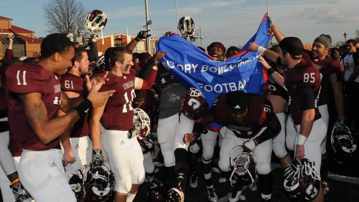 Campbellsville celebrated its victory in the National Christian College Athletic Association Victory Bowl on Saturday.