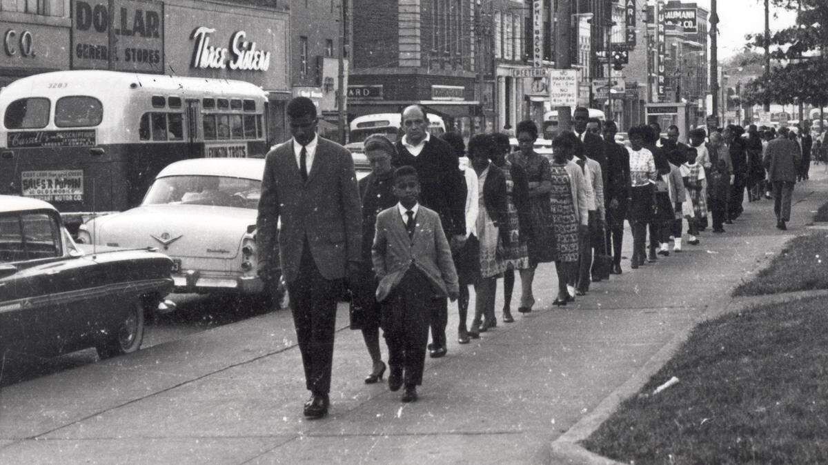 On Main Street in Lexington, Henry W. Jones walked at the front of civil rights demonstrators   in this undated photo from the 1960. 