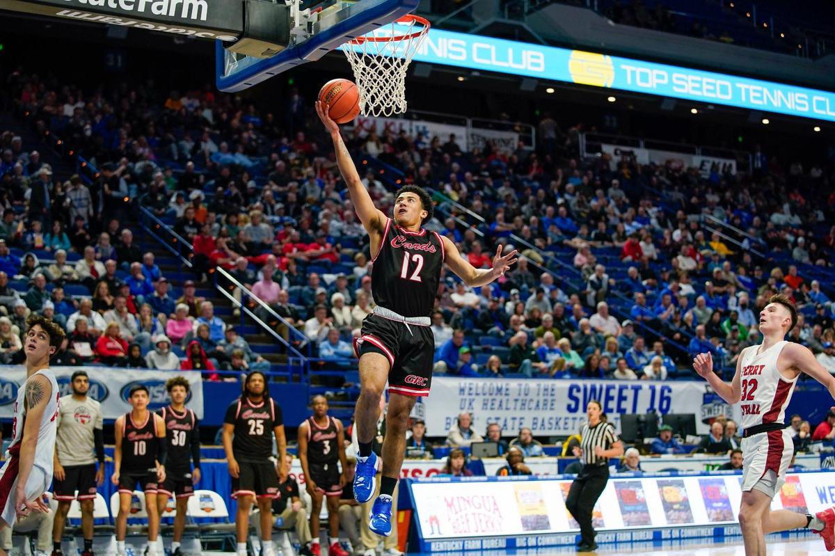 Sam Parrish (12) scored 20 points in Clark County’s easy first-round victory.