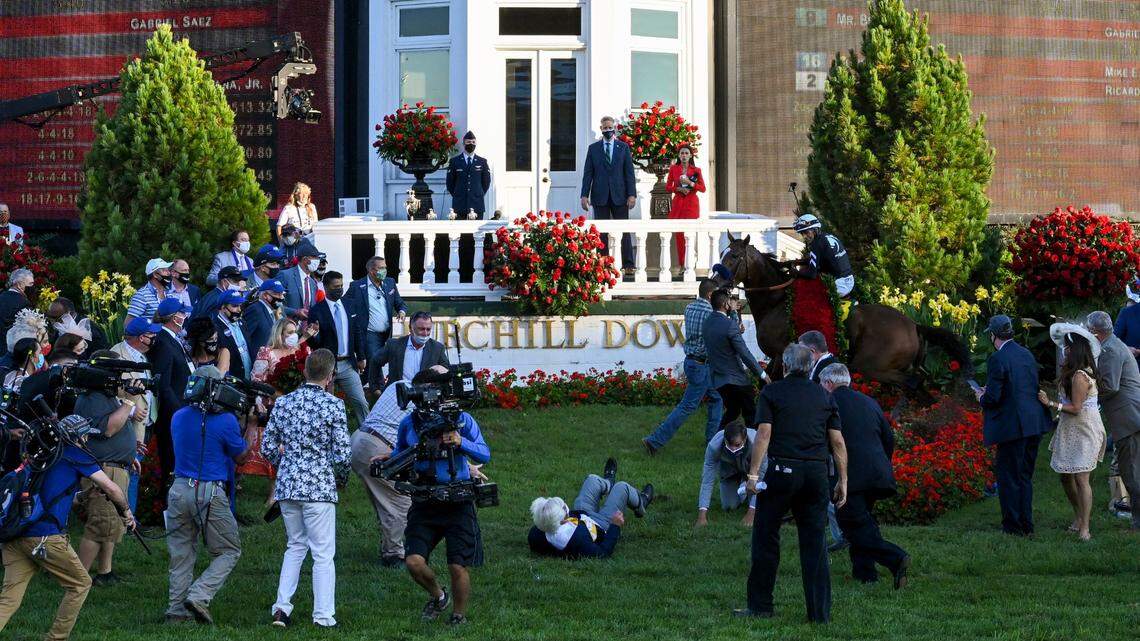 Why did Derby winner Authentic knock Bob Baffert to the ground? The trainer explains.