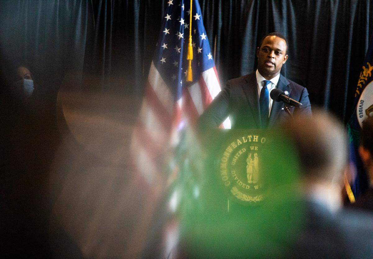 Kentucky Attorney General Daniel Cameron makes an announcement that one of the three officers, Brett Hankinson, will be charged with wanton endangerment in the first degree, for the shots he fired during the killing of Breonna Taylor during a press conference at the Kentucky History Center and Museum in Frankfort, Ky., Wednesday, September 23, 2020. Officers Mattingly and Cosgrove will not face charges from the incident. “Justice is not always easy, it does not fit the mold of public opionion, and it does not conform to shifts in standards. It answers only to the facts and the law, “ Cameron said.