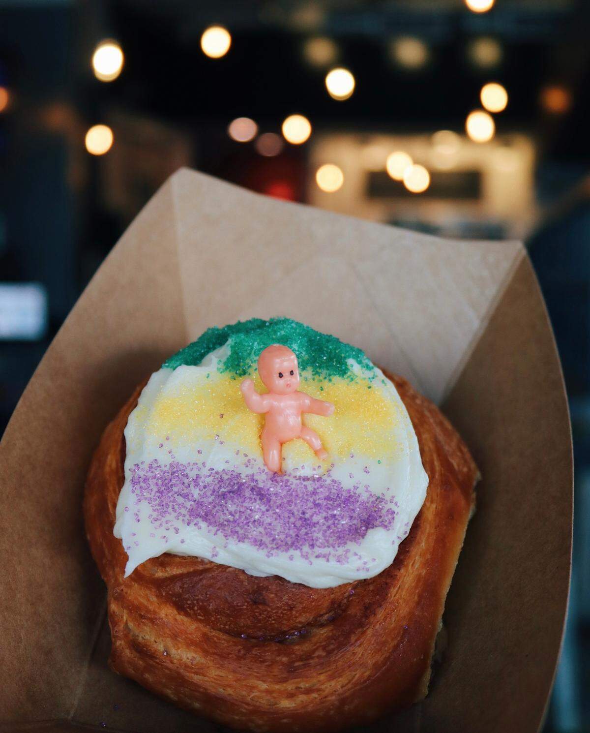DV8 Kitchen’s famous cinnamon rolls will have an update for Mardi Gras.