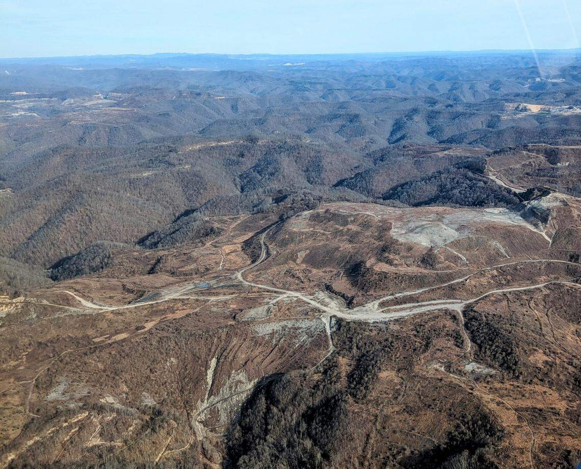 A surface coal mine in Eastern Kentucky had not been fully reclaimed in December 2023.