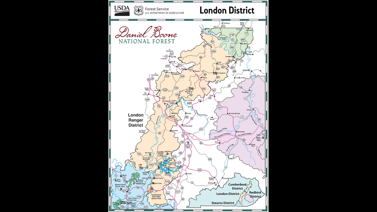 This U.S. Forest Service map shows the London Ranger District.