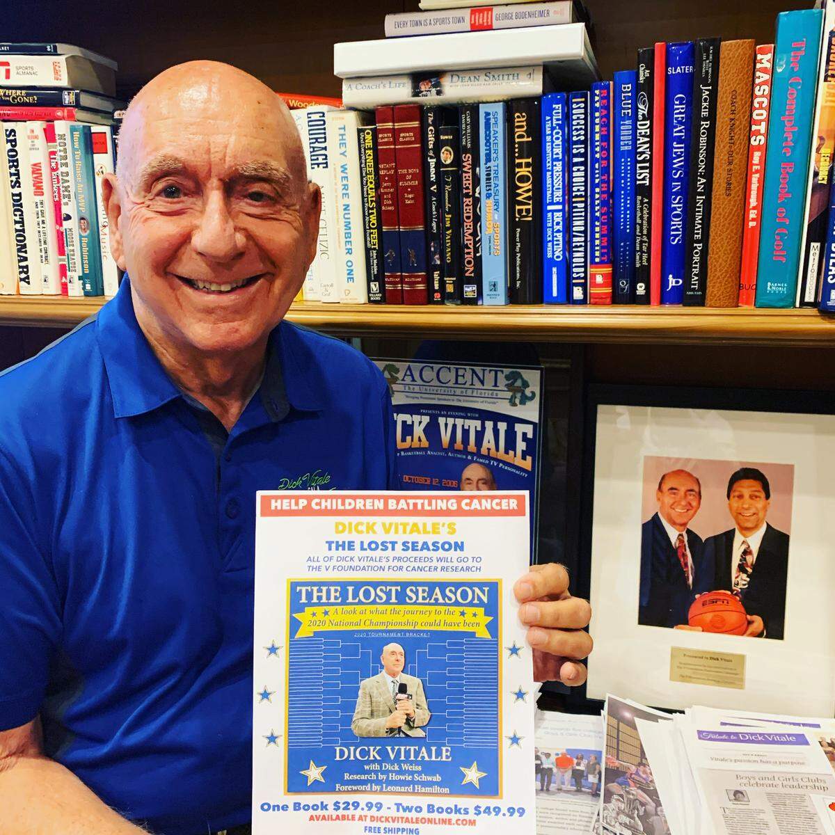 ESPN analyst Dick Vitale’s new book about the 2020 NCAA Tournament wiped out by the coronavirus pandemic is due to come out this month.