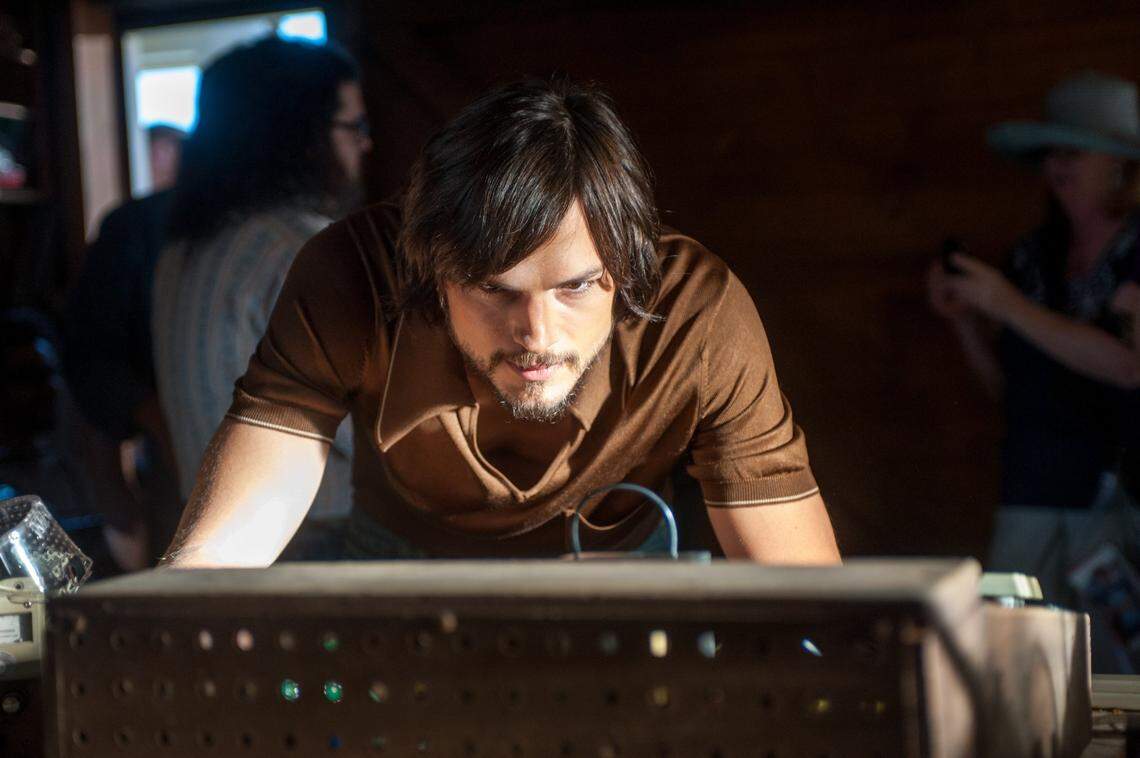 Actor Ashton Kutcher portrayed Apple computer icon Steve Jobs in the movie “Jobs.” Before being discovered by a modeling scout, Kutcher was a student at the University of Iowa.