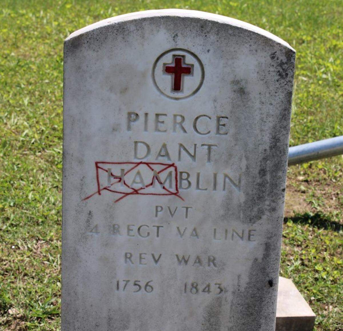 The gravestone of a Revolutionary War veteran was among those defaced at Hamblin Cemetery in Whitley County.