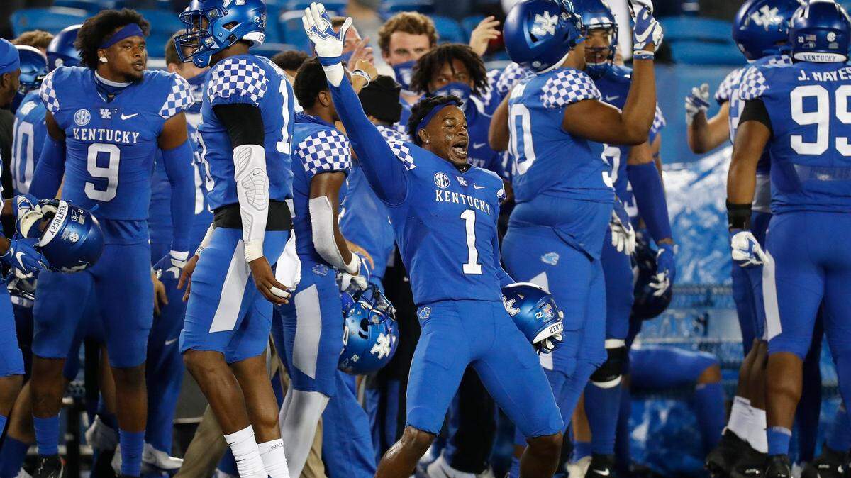 Kentucky defensive back Kelvin Joseph (1) had four interceptions last season, the most since Mike Edwards had four in 2017.
