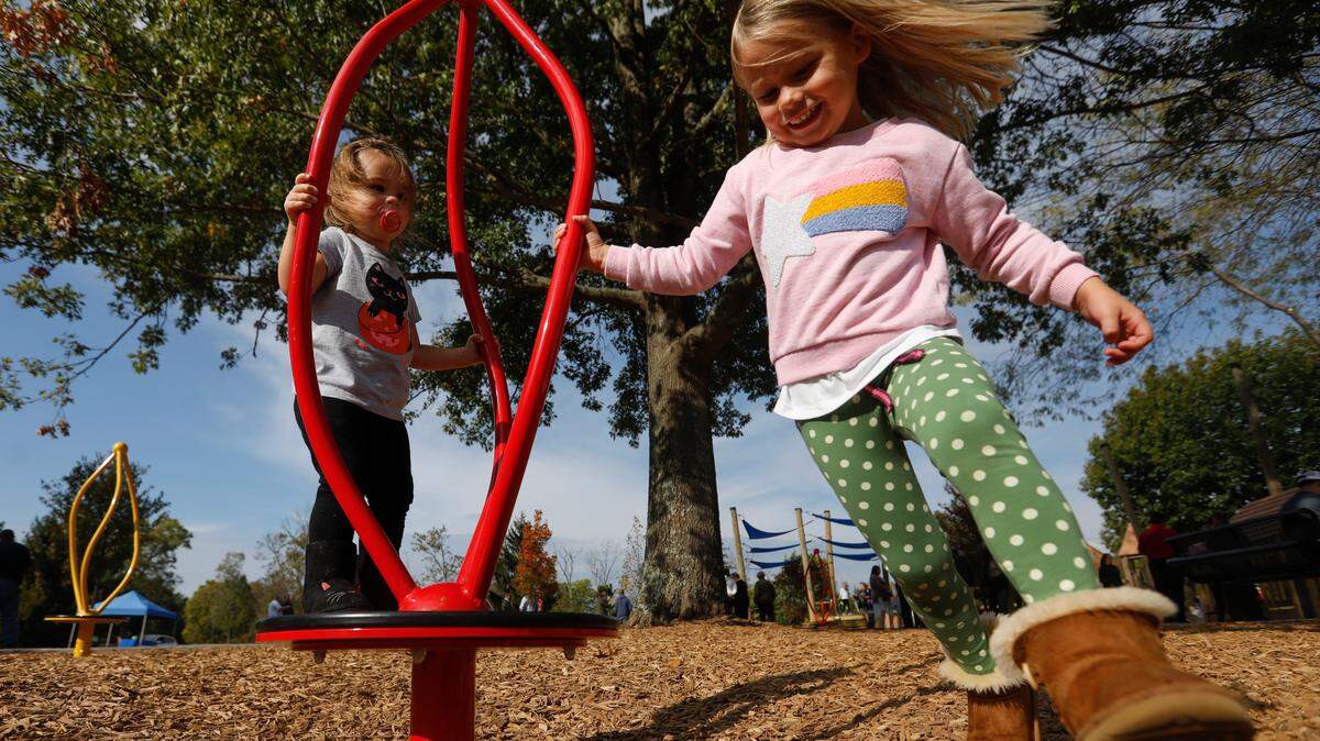 Shillito Park playground ribbon cutting on Monday, Oct. 21, 2019.
