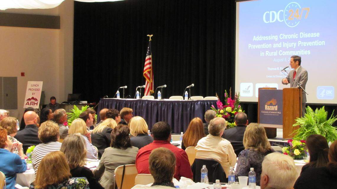 Dr. Thomas Frieden, head of the federal Centers for Disease Control and Prevention, spoke on 8/5/2014 at a session in Hazard on addressing chronic health problems in Eastern Kentucky. Bill Estep photo