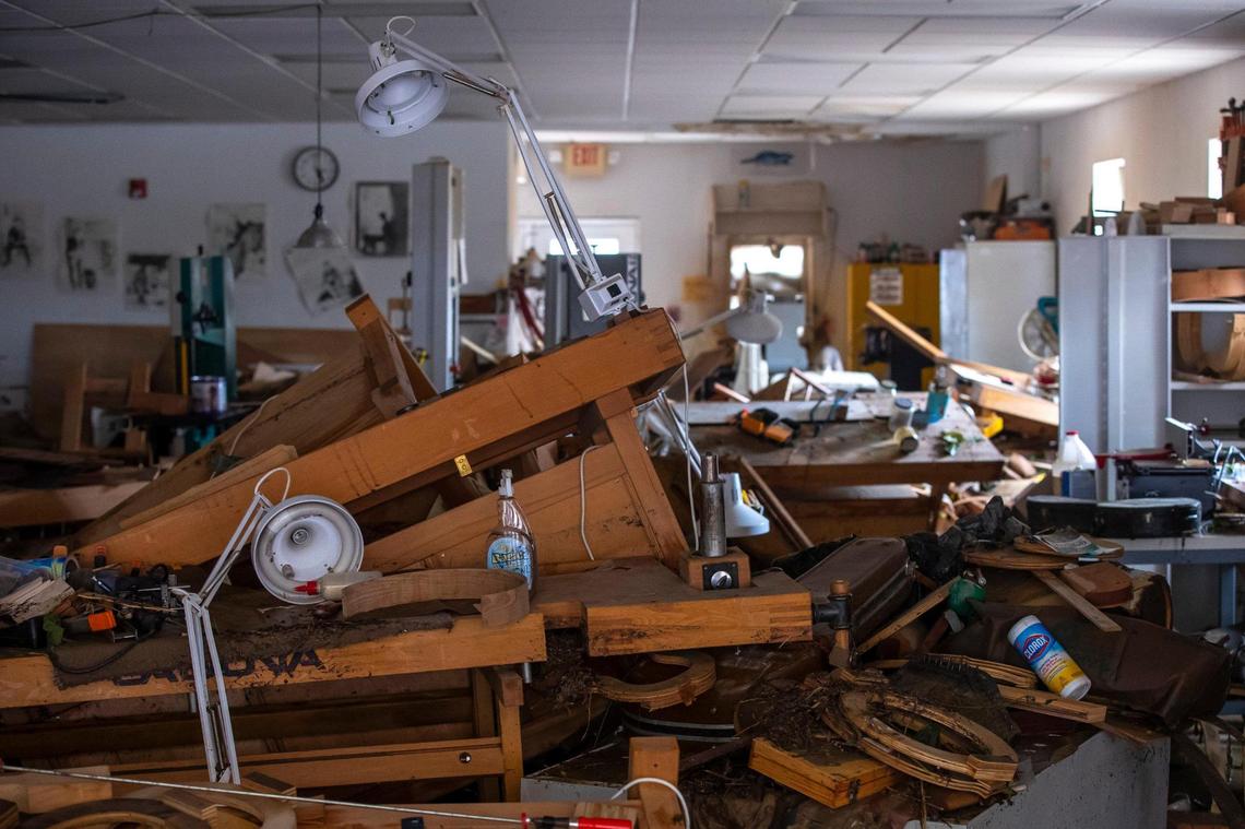 The Appalachian School of Luthiery in Hindman, Ky., was severely damaged by flooding early on Thursday, July 28, 2022.