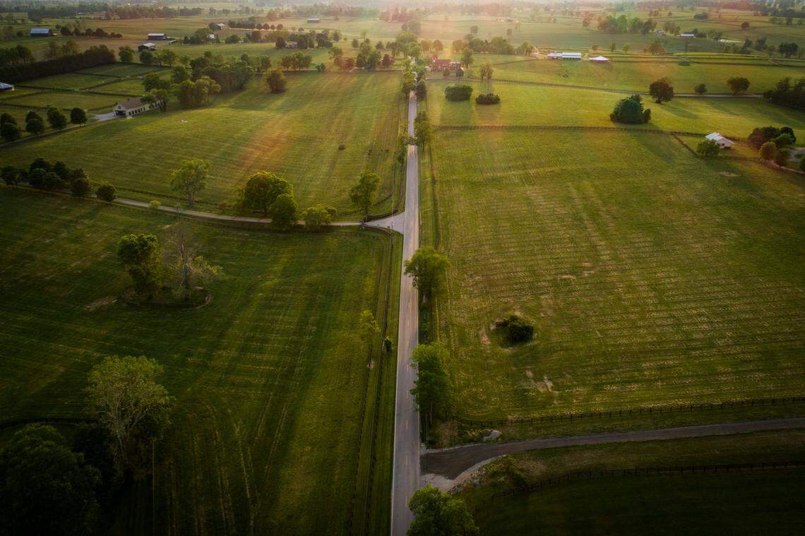 Old Frankfort Pike, which was named a National Scenic Byway in 2021, offers a scenic route to Kentucky distilleries, cutting through Woodford County farmland.