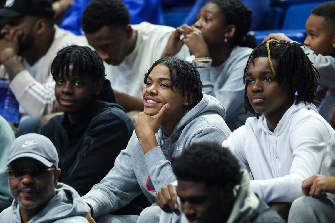 Kentucky basketball recruits Caleb Wilson, Darius Acuff Jr. and Jasper Johnson were in attendance in Rupp Arena on Friday night.