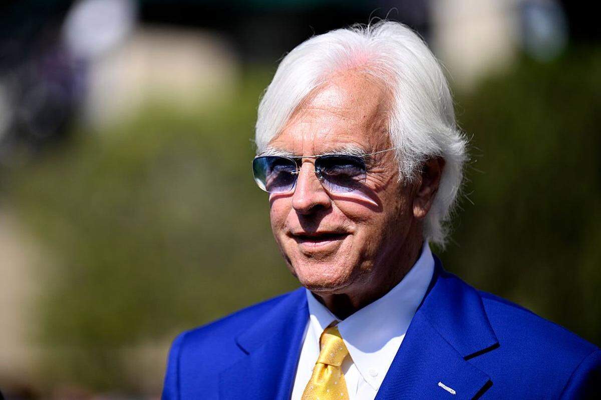 DEL MAR, CALIFORNIA - NOVEMBER 01: Trainer Bob Baffert looks on during day two of the 2025 Breeders' Cup World Championships at Del Mar Race Track on November 01, 2025 in Del Mar, California. (Photo by Orlando Ramirez/Getty Images)