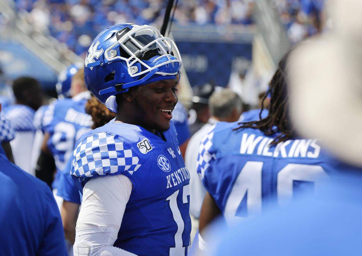 Kentucky sophomore linebacker DeAndre Square had 11 tackles and an interception in UK’s 38-24 win over Toledo last week.