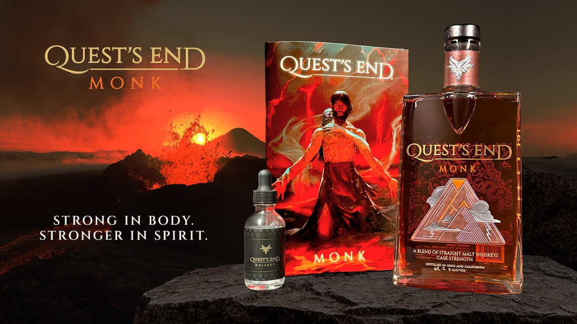 Monk from Quest’s End is a cask strength whiskey that comes with the the latest chapter of the brand’s original fantasy saga, “Dawn of the Unbound Gods,” penned by bestselling author Andrea Stewart (“The Drowning Empire” trilogy.)