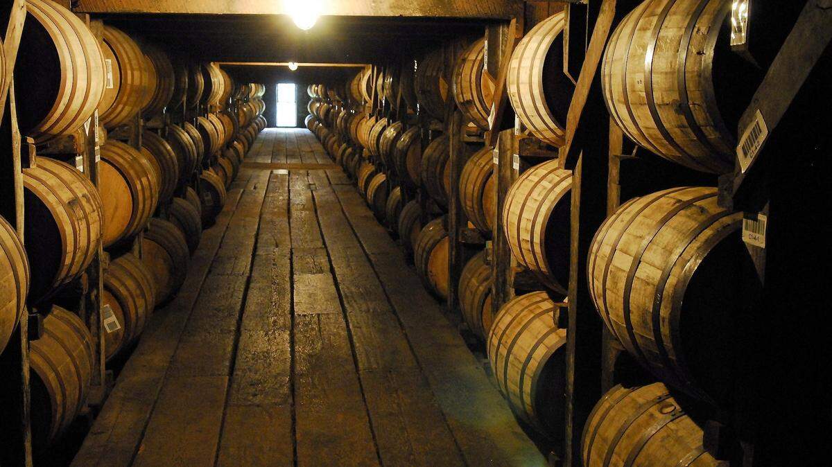 Barrels of bourbon, such as these aging barrels at Buffalo Trace in Frankfort, would no longer be taxed under a bill that recently passed the Kentucky General Assembly.