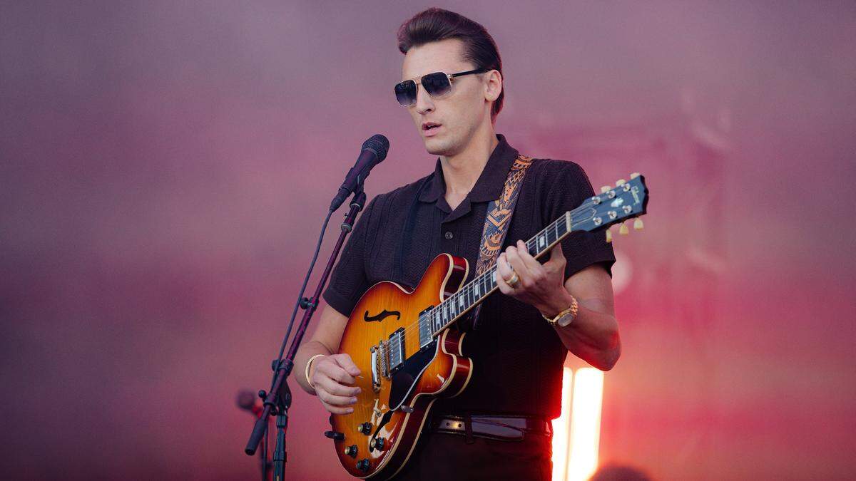 Brandon Coleman of The Red Clay Strays performing during the 2025 Railbird music festival, at Red Mile infield on June 1, 2025, in Lexington, Ky.