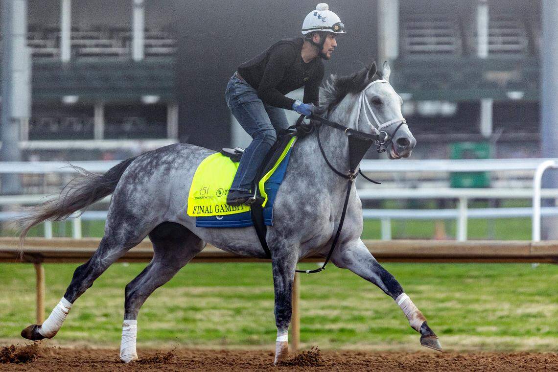 Kentucky Derby hopeful Final Gambit runs at Churchill Downs on Tuesday.