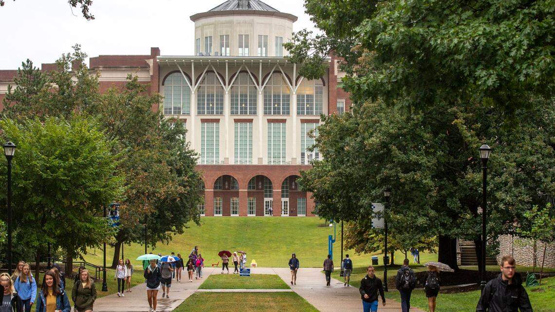Students walked along the University of Kentucky campus on Aug. 26, 2019.
