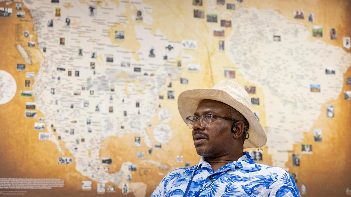Gaston T. Ngandu Sankayi prepares for a drivers education class in a conference room of Global Lex in Lexington, Ky., Friday, July 28, 2023. He is one of many Congolese immigrants making Lexington a better place.