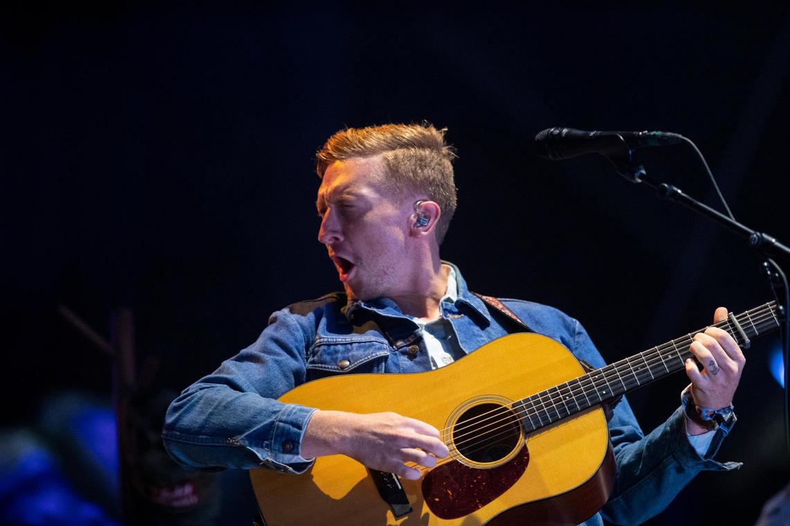 Kentucky native, Tyler Childers, performs as the closing act during the second day of Railbird Music Festival at Red Mile in Lexington, Ky., Sunday, June 4, 2023.
