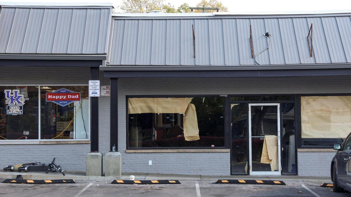 A new bar is coming to the former Lynagh’s at 384 Woodland Ave., photographed Tuesday, Oct. 29, 2024, in Lexington, Ky., from the owners of Austin City Saloon. The bar is expected to open in early 2025 and is located next to Big Daddy Liquor and a Subway restaurant in the University Plaza near the UK campus.