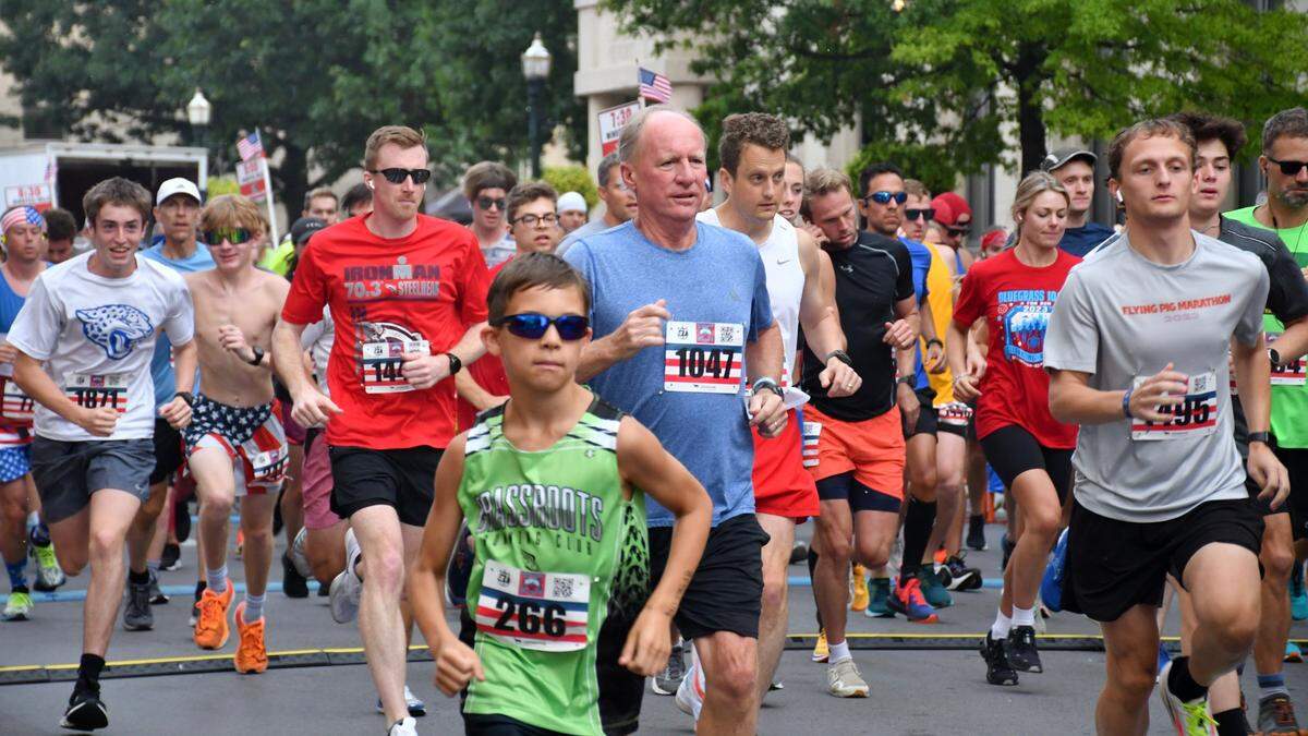 More than 2,000 runners competed in the Bluegrass 10,000 on Tuesday in downtown Lexington.