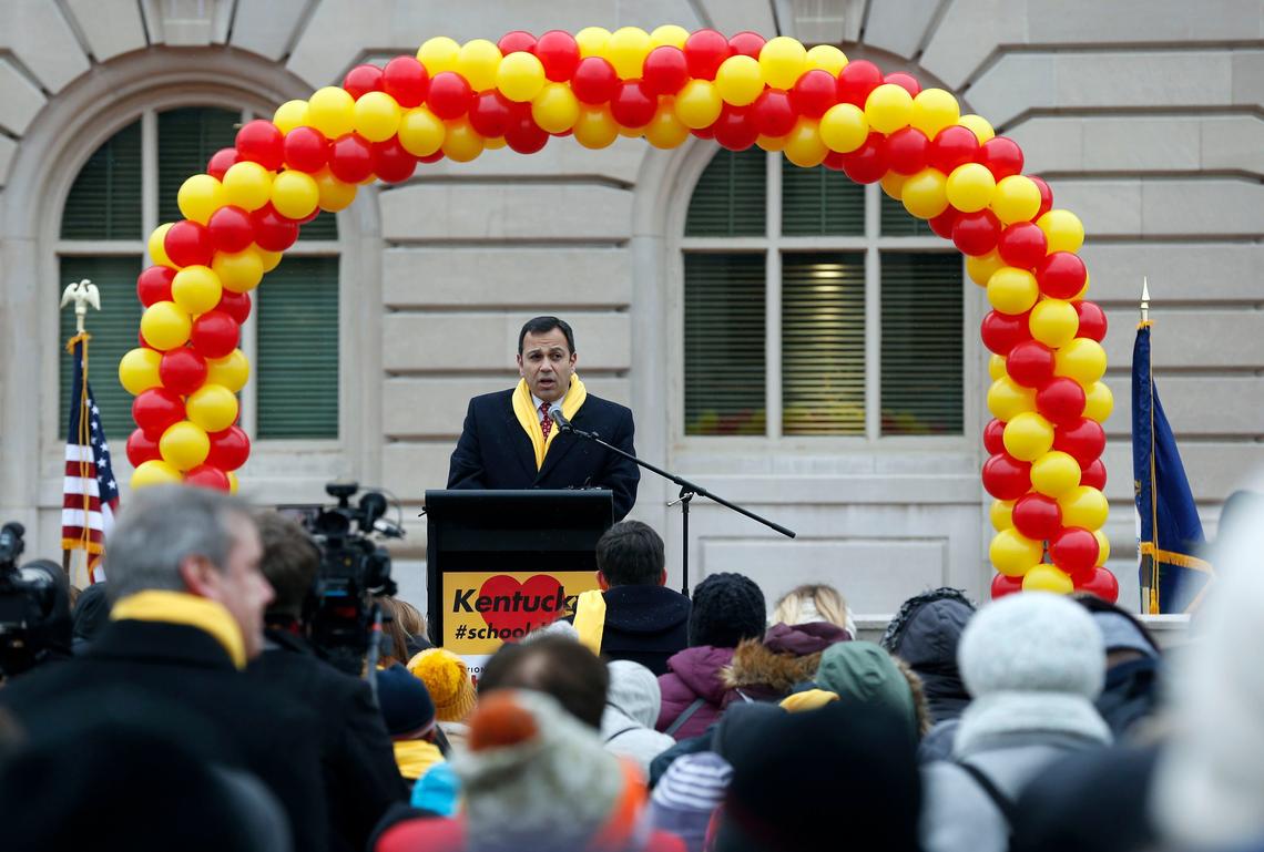 Senator Ralph Alvarado spoke as a few hundred students, parents, teachers, school administrators, and supporters, wearing signature yellow scarves, gathered Thursday morning for a rally at the State Capitol in Frankfort to celebrate school choice and National School Choice Week. State Treasurer Allison Ball, House Majority Floor Leader Rep. Bam Carney were among the other speakers at the rally.
