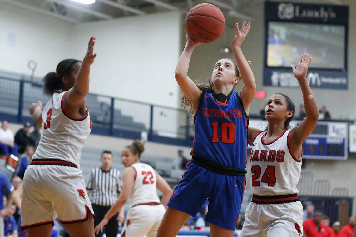 Southwestern’s Ayden Smiddy (10) shares the 12th Region’s top player award with Timberlynn Yeast of Mercer County.
