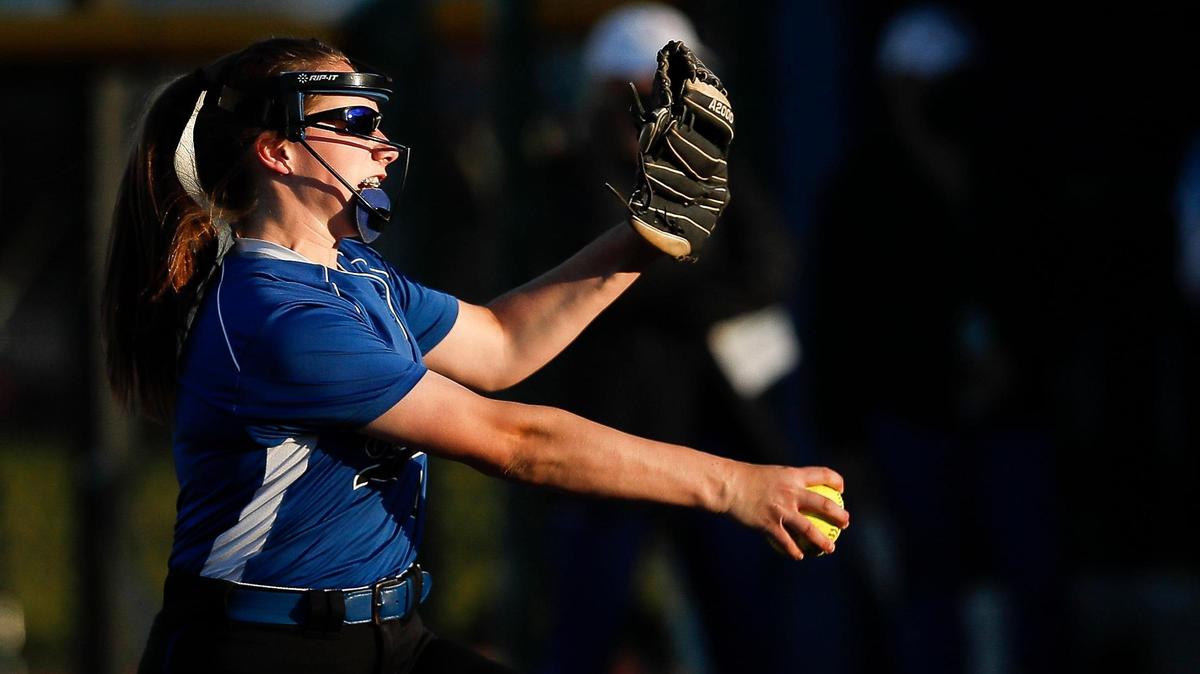 Lexington Catholic’s Abby Hammond (4) pitches during a game against Lafayette at Lafayette High School in Lexington, Ky., Thursday, May 13, 2021. Lexington Catholic beat Lafayette 3-0.
