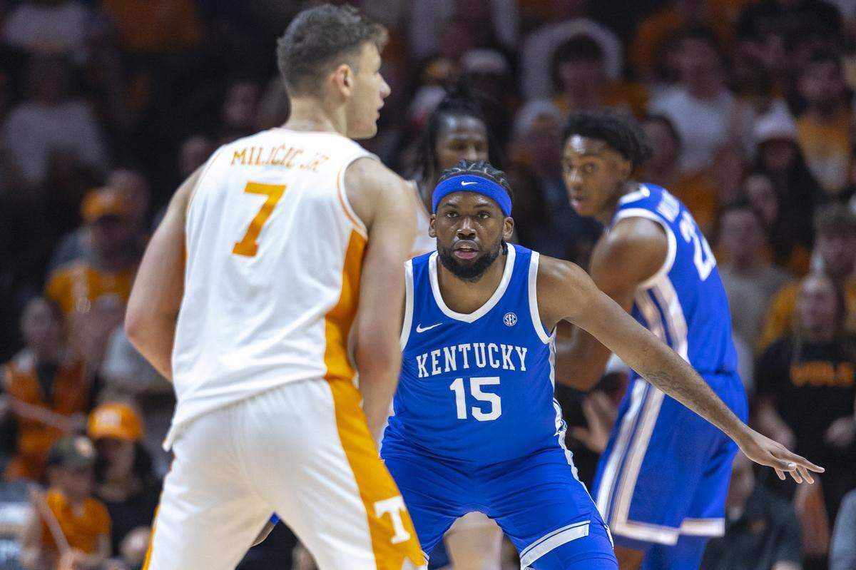 Tennessee forward Igor Milicic Jr. (7) had 19 points, nine rebounds and four assists in UT’s 78-73 upset loss to Kentucky in Knoxville on Jan. 28.