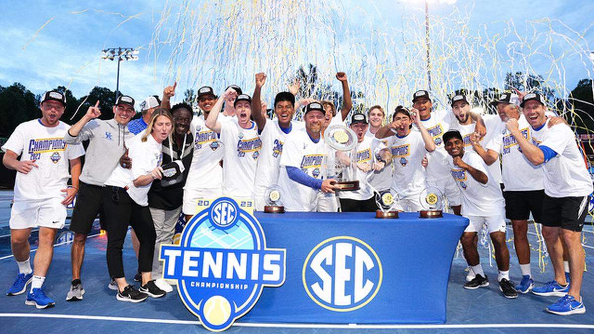 The No. 3-seeded Kentucky men’s tennis team defeated No. 1 Georgia 4-3 in Sunday’s championship match at Auburn, Ala.
