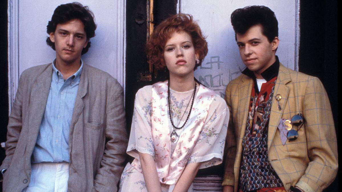 From left, Molly Ringwald, Andrew McCarthy and Jon Cryer in ‘Pretty in Pink’ (1986). Kentucky native and legendary character actor Harry Dean Stanton played Ringwald’s father in the movie.
