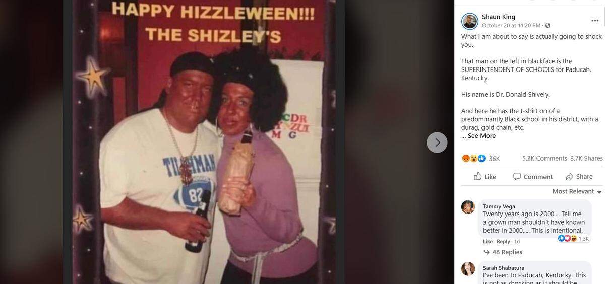 This photo of Donald Shively, Paducah Public Schools superintendent, has been shared widely on social media. Shively apologized for his actions on Tuesday.