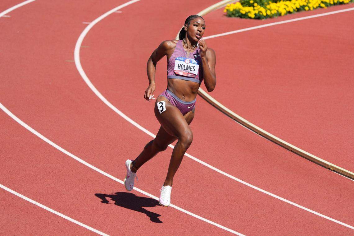 Former UK runner Alexis Holmes qualified for the Olympics for the first time Sunday by taking third place in the 400 meters at the U.S. Olympics Trials in Oregon.