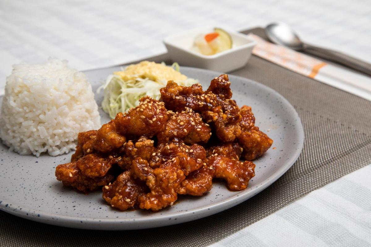 Fried chicken with Korean barbecue sauce from JY Kitchen in Lexington, March 11, 2021.