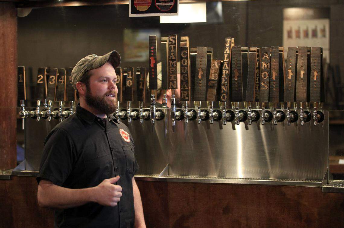 Co-owner Daniel "DH" Harrison in the taproom at Country Boy  Brewing, 436 Chair Ave. in Lexington, Ky., Tuesday, February 05,  2013, a year after opening.