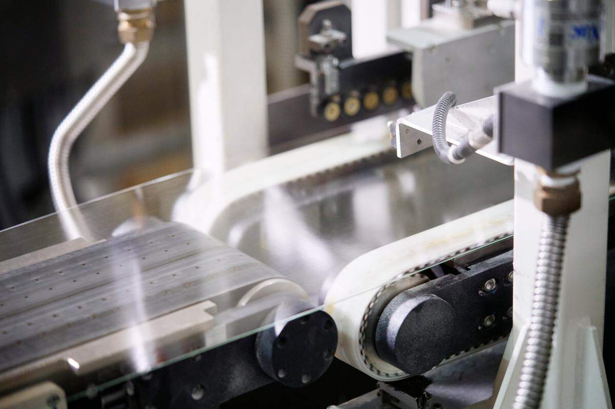 Inside the Corning glass manufacturing facility in Harrodsburg, Ky., after Aug. 6, 2025, when Apple made a $2.5 billion investment to finance the move all of its iPhone and Apple Watch glass production to the plant.
